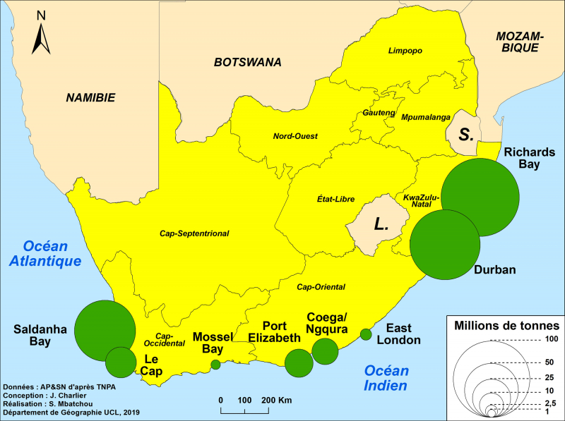 Figure 2 – Le trafic total des ports sud-africains en 2018