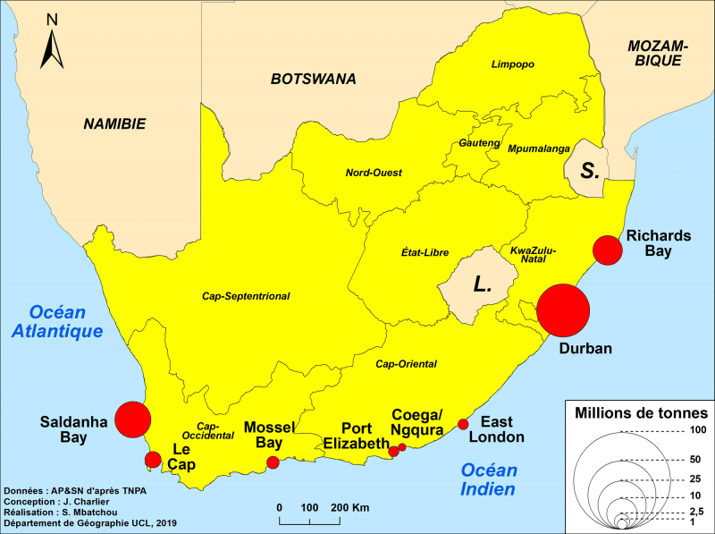 Figure 3 – Le trafic des vracs liquides dans les ports sud‑africains en 2018