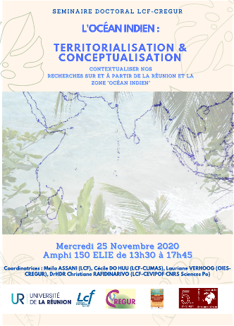 Fig. 1 : Affiche du séminaire « Océan Indien : territorialisation et conceptualisation » (25/11/2020)