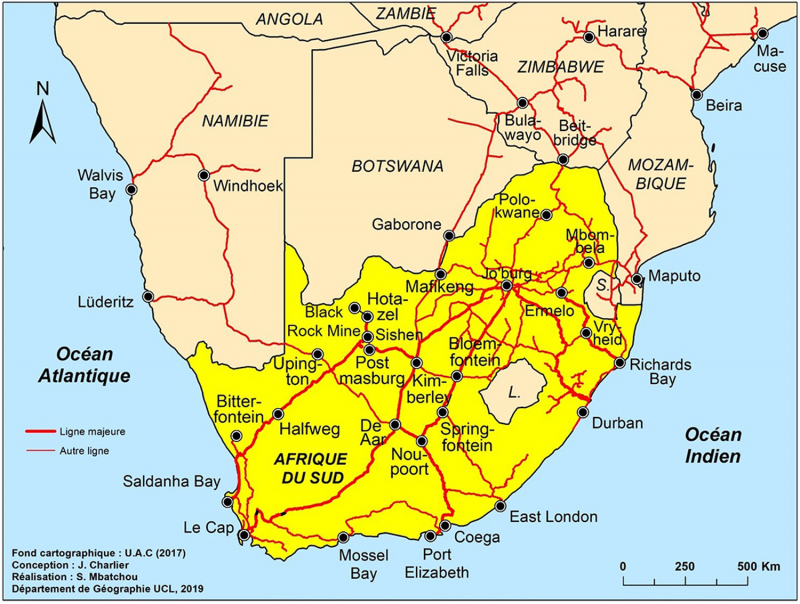 Figure 1 – L’environnement ferroviaire des ports sud‑africains