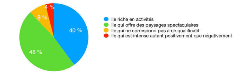 Fig. 1 – Résumé des réponses à propos de l’appellation « île intense »