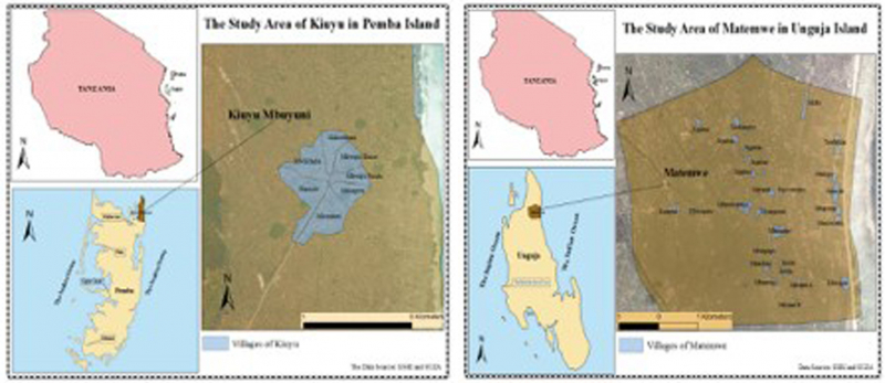 Figure 1: Location of the study areas